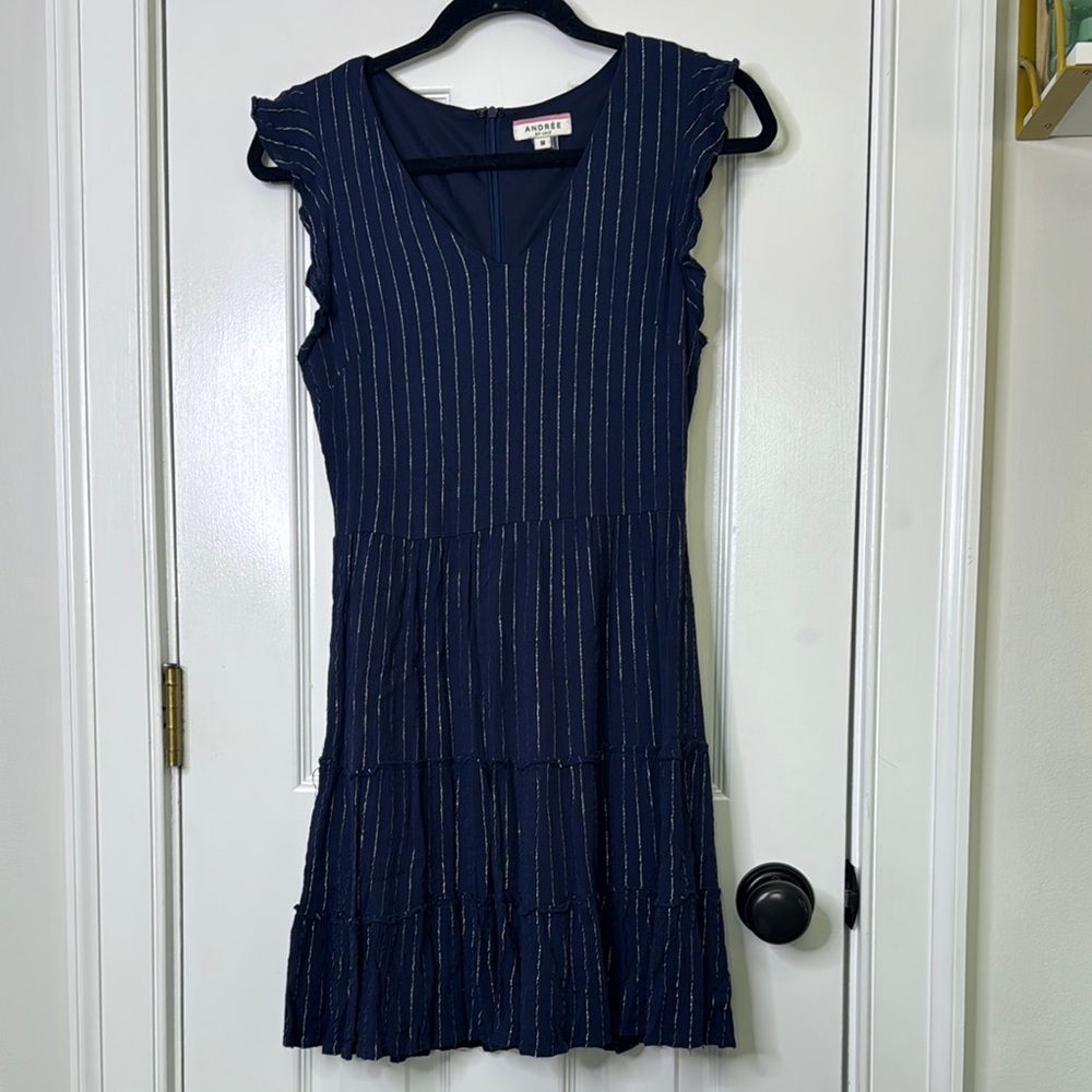 ANDREE BY UNIT Blue Sleeveless Sundress with V-Neck